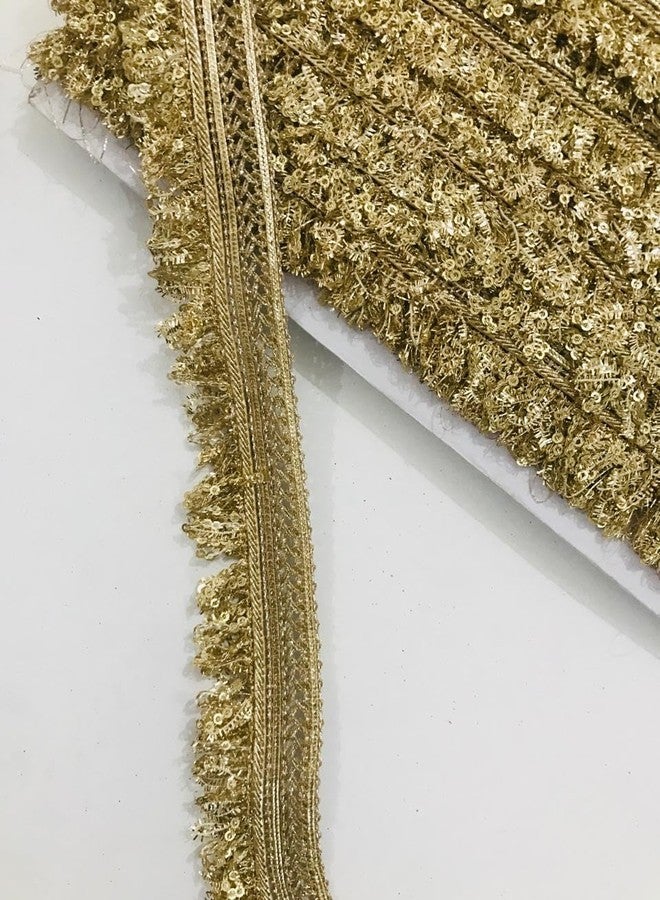 ANIDA Saree Border Golden lace Traditional Indian Lace Trim Silver lace Decorative Metallic Sequin Trim, Dupatta, Kurti, Dress, lehgha KIREN LACE, DIY etc 9 Meter Packing Colour (PAL Mate) - Image 3